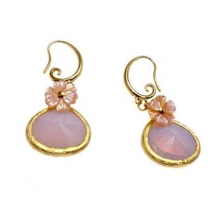 opal mother of pearl flower earrings by eve&fox