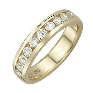 14K Yellow Gold 0.99ct Multiple Stone Channel Set White Diamond Anniversary Band Jewelry