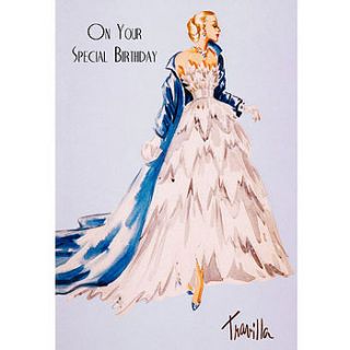 travilla on your special birthday faye dunaway card by lytton and lily vintage home & garden