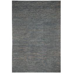 Hand woven Haneul 01 Grey Hemp Rug (2 X 3)