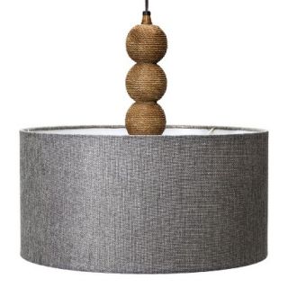 Mudhut Rope Textured Pendant Lamp with Gray Linen Shade (Includes CFL Bulb)