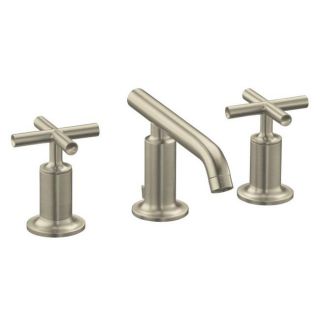 Kohler K 14410 3 bn Vibrant Brushed Nickel Purist Widespread Lavatory Faucet With Low Spout And Low Cross Handles