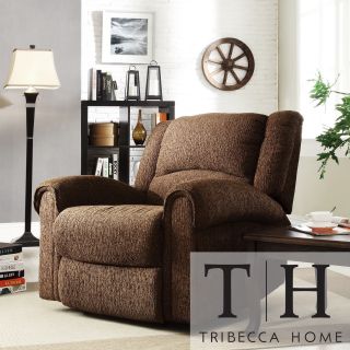 Tribecca Home Polmont Dark Brown Chenille Tufted Recliner