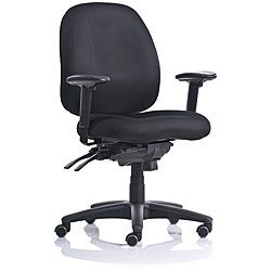 Black Ergo Fabric Mid back Task Chair With Contoured Molded Foam Seat