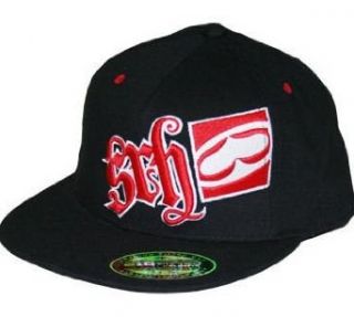 SRH CODE Fitted Cap Hat   Black/Red (S/M (6 7/8 7 1/4)) Clothing