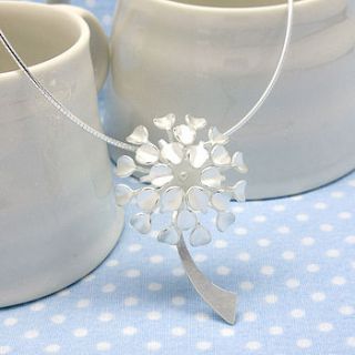 silver allium flower pendant by gabriella casemore jewellery