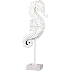 Resin Seahorse On Stand White