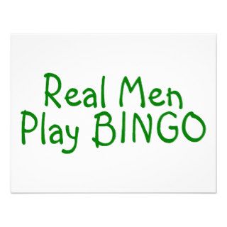 Real Men Play Bingo Personalized Invitation