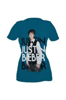 Justin Bieber Teal Girls T Shirt Plus Size Size  XX Large Fashion T Shirts