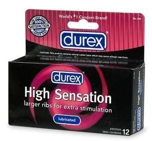 Durex High Sensation Ribbed Condom Qty 36 Condoms   Low Shipping Health & Personal Care