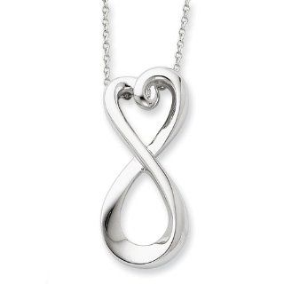 Sterling Silver Polished Infinite Love 18in Necklace Jewelry