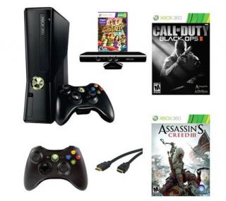 Xbox 360 4GB Kinect with COD Black Ops 2 & Assassins Creed 3 —