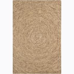 Hand tufted Brown/beige Mandara Wool Rug (79 X 106)