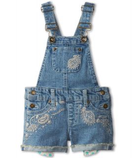 Lucky Brand Kids Embroidered Denim Shortall Girls Clothing (Blue)