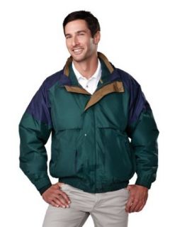 Tri Mountain Nylon 3 In 1 Jacket   FOREST GREEN / NAVY / TAN   XXXXXX Large at  Mens Clothing store
