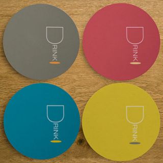 set of four 'word up' drink coasters by anonymous shop