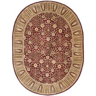 Handmade Persian Legend Red/light Brown Wool Oval Rug (76 X 96)