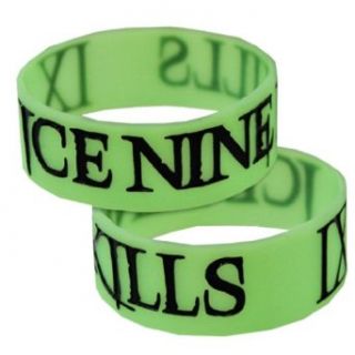 ICE NINE KILLS   IX Logo   Green Glow In The Dark Rubber Wristband Clothing
