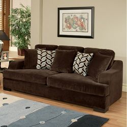 Furniture Of America Kailer Chocolate Suede Sofa
