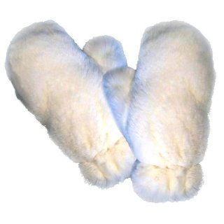 MinkgLove FULL FUR White Rex Rabbit Massage Glove Mitten   Four Sided Fur Health & Personal Care