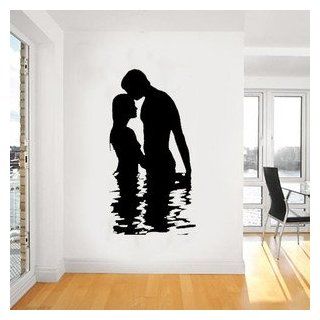 Silhouette of love between a man & a Women Wall Art, Sticker, Mural, Giant, Large, Decal, Vinyl Size 8in 20cm(W) X 15.75in 40cm(H) Small   Item Type Keyword Wall Decor Stickers