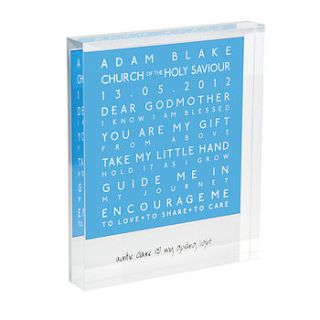 personalised godparent acrylic block by a.musing