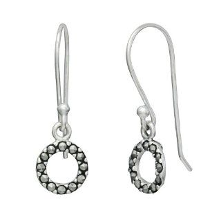 Victoria Crown TM Marcasite Mini Circle Wire Earring Jewelry
