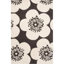 Aimee Wilder Hand tufted Black Courland Floral Wool Rug (8 X 11)