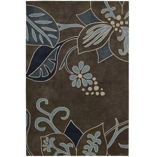 Nourison Casual Hand tufted Contours Gray Rug (5 X 76)