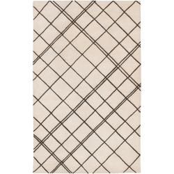Hand tufted Contemporary Beige Raribeige New Zealand Wool Abstract Rug (5 X 8)