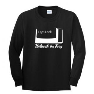 Caps Lock Unleash the Fury Youth Long Sleeve T Shirt Small Black Clothing