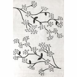 Nuloom Handmade Pino Spring Season White Floral Rug (6 X 9)