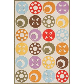 Hand tufted Momeni Lil Mo Candy Dots Ivory Rug