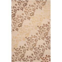 Hand tufted Beige Belle Towers New Zealand Wool Rug (5 X 8)