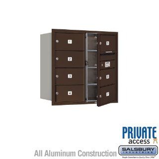 Salsbury Industries 3708D 07ZFP 4C Horizontal Mailbox (Includes Master Commercial Lock)   8 Door High Unit (30 1/2 Inches)   Double Column   7 MB2 Doors   Bronze   Front Loading   Private Access   Security Mailboxes  