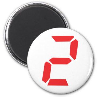 2 two red alarm clock digital fridge magnet