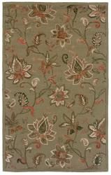 Hand tufted Sovereignty Green Floral Rug (8 X 10)