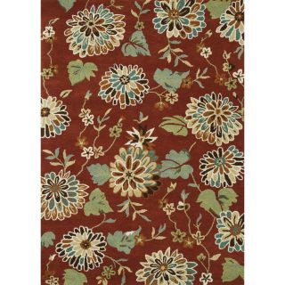 Hand tufted Leighton Floral print Rust Wool Rug (5 X 76)