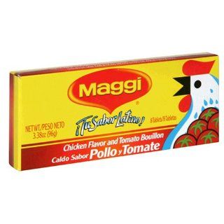 Maggi Hispanic Chicken Tomato Bouillon, 8 Cube, 3.38 Ounce Packets (Pack of 96)  Grocery & Gourmet Food