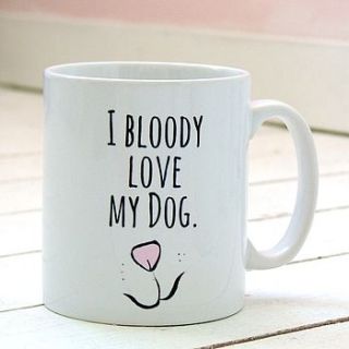 'love my dog' mug by kelly connor designs knitting bags and gifts