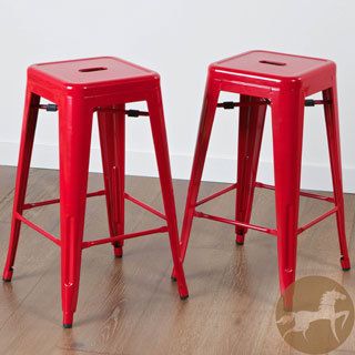 Zara Red Steel Counterstools (set Of 2)