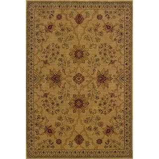 Indoor Beige And Red Traditional Floral Area Rug (910 X 129)