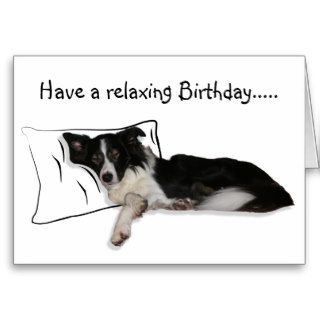Border Collie Dog Cute Black White Customize Text Greeting Card