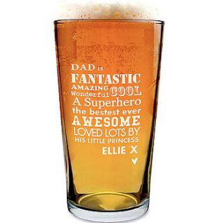 personalised etched dad glass by the letteroom