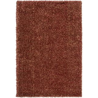 Transitional Woven Red Luxurious Soft Shag Rug (67 X 96)