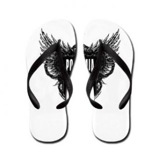 Artsmith, Inc. Women's Flip Flops (Sandals) POWMIA Angel Winged Shield with Chains Costume Footwear Clothing