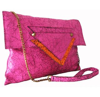 sofia leather clutch bag in stock by amy george