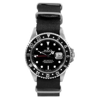 Pre owned Rolex Mens GMT 2 NATO Bracelet Automatic Watch Rolex Men's Pre Owned Rolex Watches