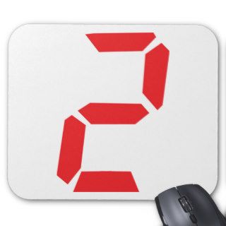 2 two red alarm clock digital mouse pad