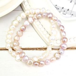 charmed pearl bracelet with large initial by lisa angel
